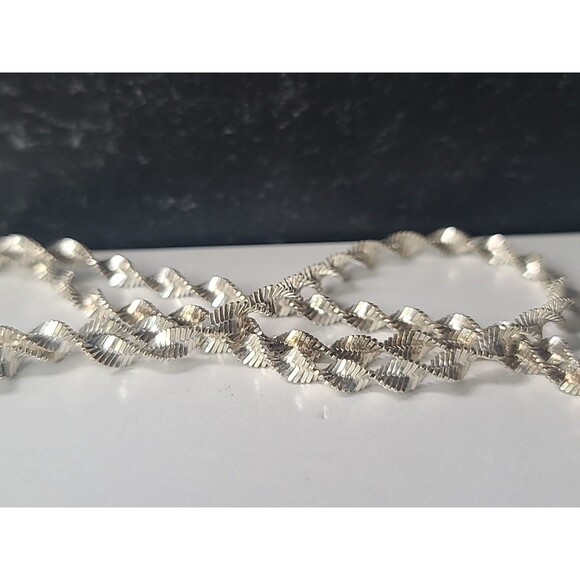 Italy 925 Sterling Silver Twisted Chain Necklace Vintage - Picture 5 of 10